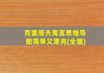 克雷洛夫寓言思维导图简单又漂亮(全面)