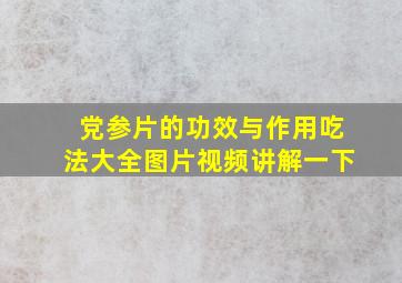 党参片的功效与作用吃法大全图片视频讲解一下