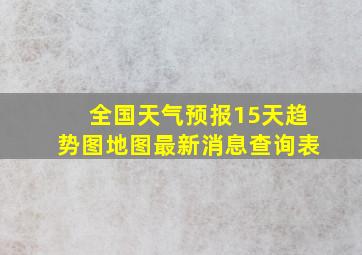 全国天气预报15天趋势图地图最新消息查询表