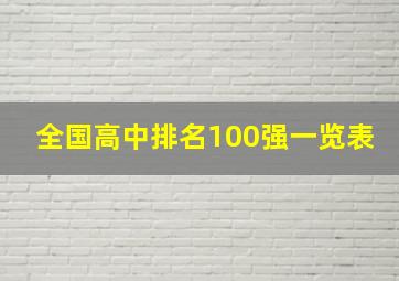 全国高中排名100强一览表