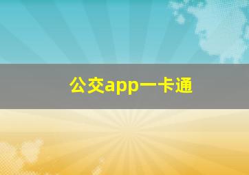 公交app一卡通