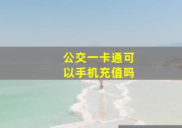 公交一卡通可以手机充值吗