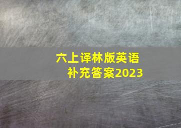 六上译林版英语补充答案2023