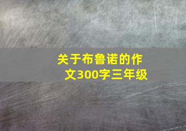 关于布鲁诺的作文300字三年级