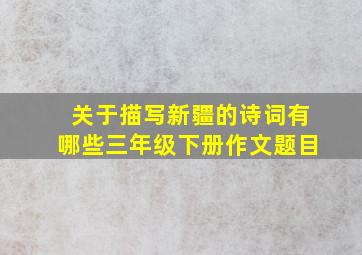 关于描写新疆的诗词有哪些三年级下册作文题目