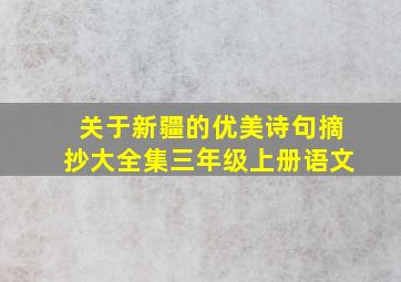 关于新疆的优美诗句摘抄大全集三年级上册语文