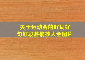 关于运动会的好词好句好段落摘抄大全图片