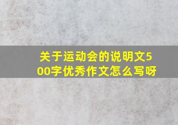 关于运动会的说明文500字优秀作文怎么写呀