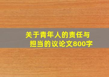 关于青年人的责任与担当的议论文800字