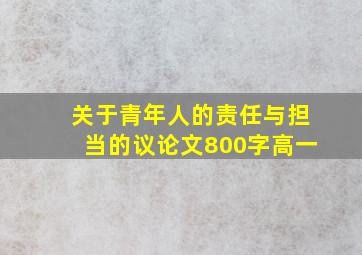 关于青年人的责任与担当的议论文800字高一