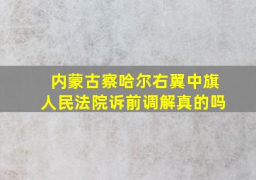 内蒙古察哈尔右翼中旗人民法院诉前调解真的吗