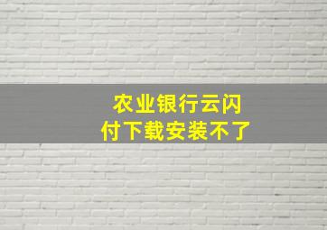 农业银行云闪付下载安装不了