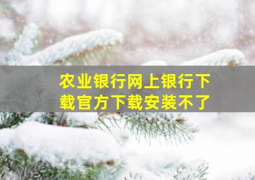 农业银行网上银行下载官方下载安装不了