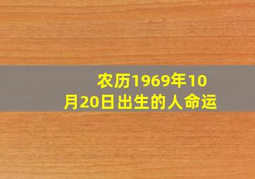 农历1969年10月20日出生的人命运