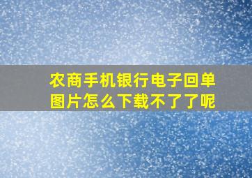 农商手机银行电子回单图片怎么下载不了了呢