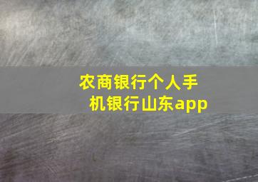 农商银行个人手机银行山东app