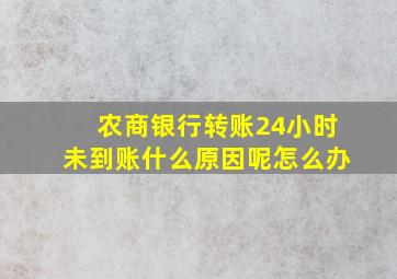 农商银行转账24小时未到账什么原因呢怎么办