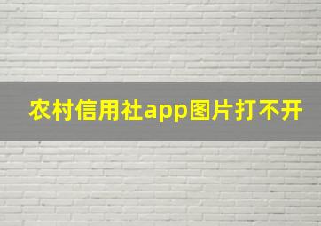 农村信用社app图片打不开