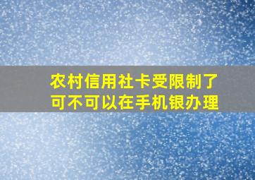 农村信用社卡受限制了可不可以在手机银办理