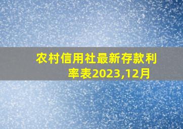 农村信用社最新存款利率表2023,12月