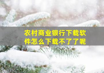 农村商业银行下载软件怎么下载不了了呢