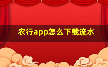 农行app怎么下载流水