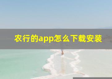 农行的app怎么下载安装