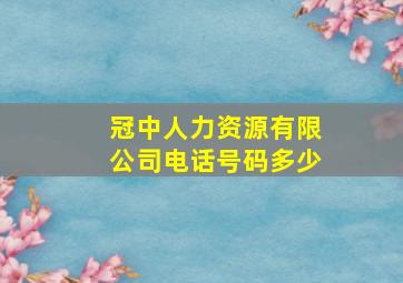 冠中人力资源有限公司电话号码多少