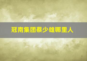 冠南集团蔡少雄哪里人