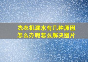 冼衣机漏水有几种原因怎么办呢怎么解决图片