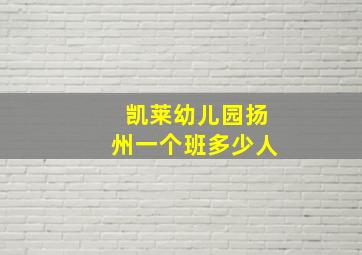 凯莱幼儿园扬州一个班多少人