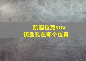 凯迪拉克suv钥匙孔在哪个位置