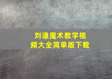 刘谦魔术教学视频大全简单版下载