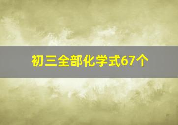 初三全部化学式67个