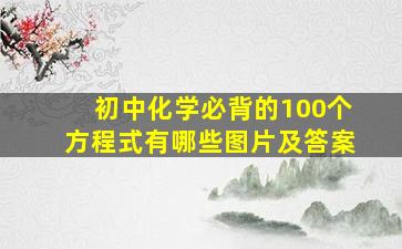 初中化学必背的100个方程式有哪些图片及答案