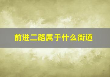 前进二路属于什么街道