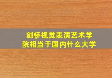 剑桥视觉表演艺术学院相当于国内什么大学