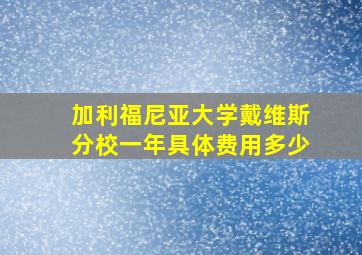 加利福尼亚大学戴维斯分校一年具体费用多少