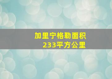 加里宁格勒面积233平方公里