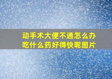 动手术大便不通怎么办吃什么药好得快呢图片