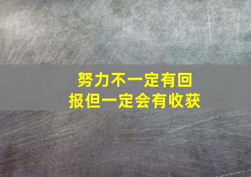 努力不一定有回报但一定会有收获