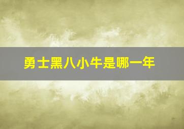 勇士黑八小牛是哪一年