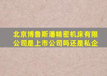 北京博鲁斯潘精密机床有限公司是上市公司吗还是私企