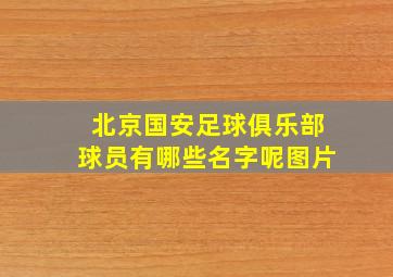 北京国安足球俱乐部球员有哪些名字呢图片