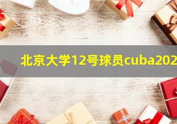 北京大学12号球员cuba2020