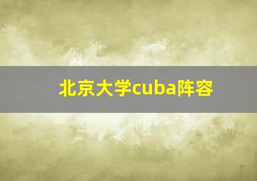 北京大学cuba阵容