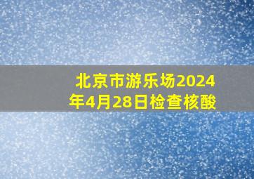 北京市游乐场2024年4月28日检查核酸