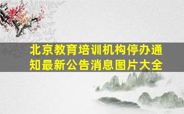 北京教育培训机构停办通知最新公告消息图片大全