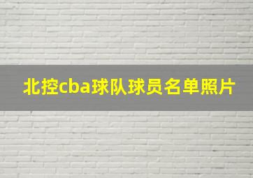 北控cba球队球员名单照片