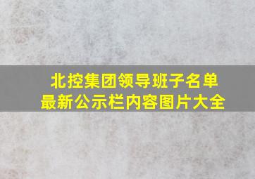 北控集团领导班子名单最新公示栏内容图片大全